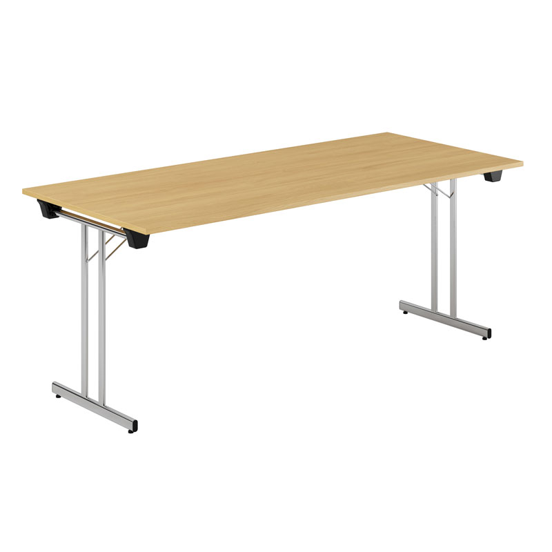 DinnerStyle_180x80_ChromeLegs_WoodTopOak Dinner Style - Bild 1